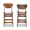 Baxton Studio Katya Mid-Century Modern Walnut Brown Finished Wood 2-Piece Counter Stool Set 183-11640-Zoro - alternate 3